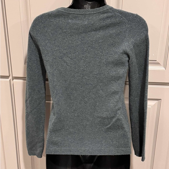 Ellen Tracy 100% cashmere Teal Sweater Top XS - Picture 2 of 5